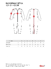 Таблица размеров одежды