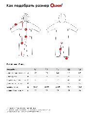 Таблица размеров одежды