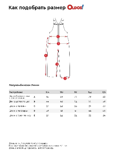Таблица размеров одежды