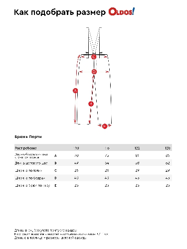 Таблица размеров одежды