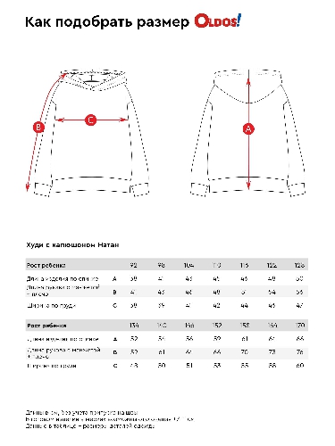 Таблица размеров одежды