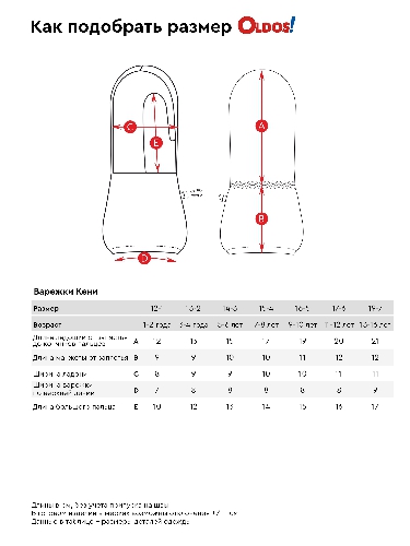 Таблица размеров одежды