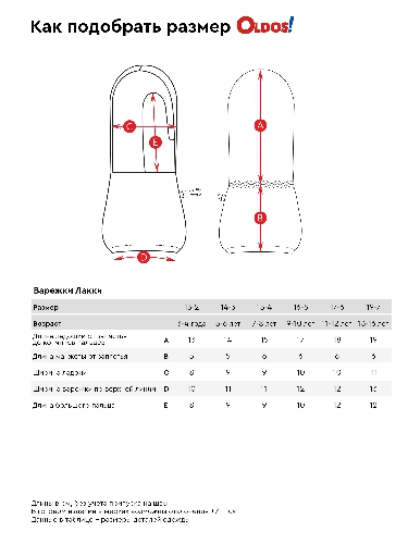 Таблица размеров одежды