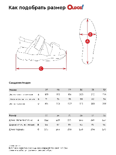 Таблица размеров одежды