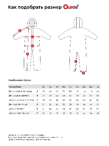 Таблица размеров одежды