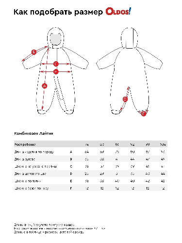 Таблица размеров одежды