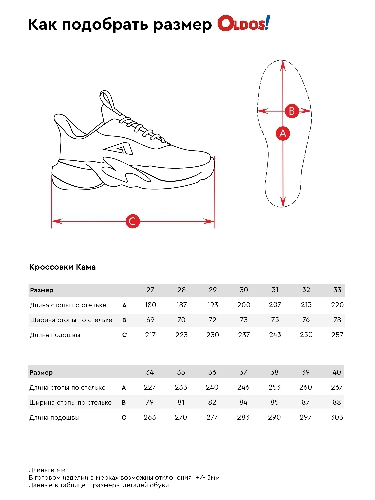 Таблица размеров одежды
