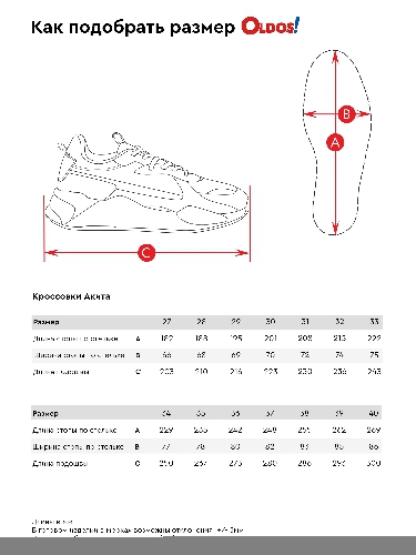 Таблица размеров одежды