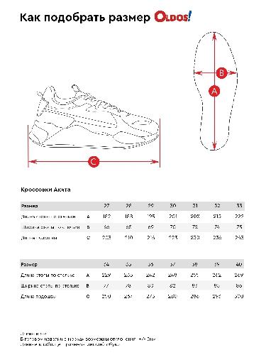 Таблица размеров одежды
