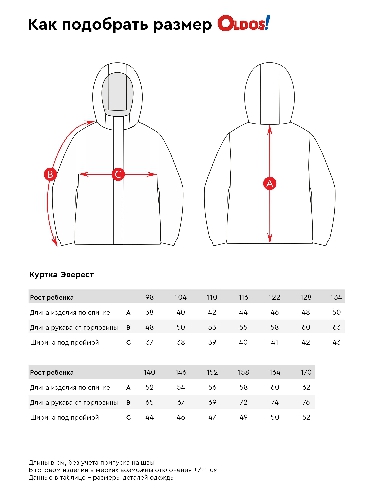 Таблица размеров одежды