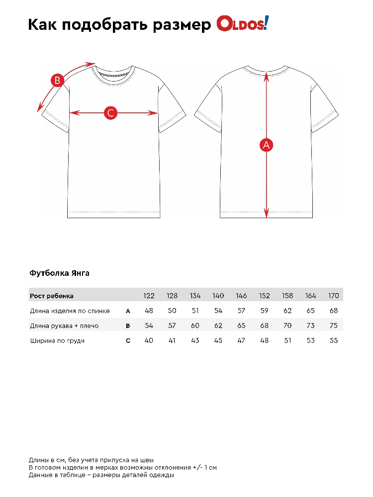 Таблица размеров одежды